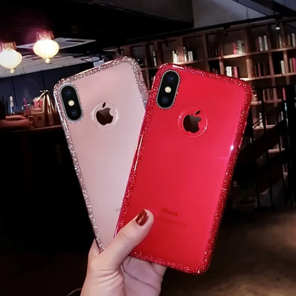 Чехол для Iphone 7 чехол XR XS MAX 6s телефона Apple Smartphone роскошный мягкий блестящий X 6 8