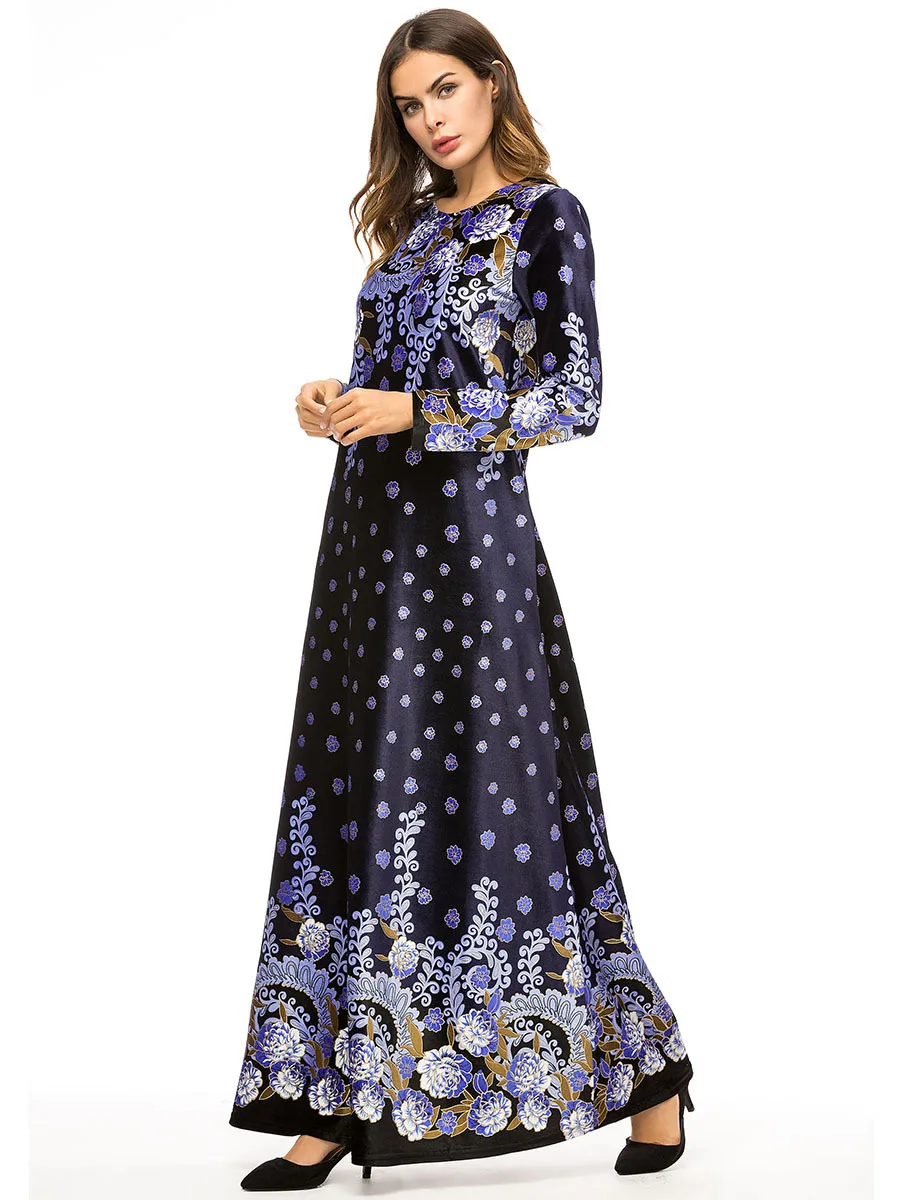 Мусульманская Этническая Женская одежда трапециевидные макси платья абайя