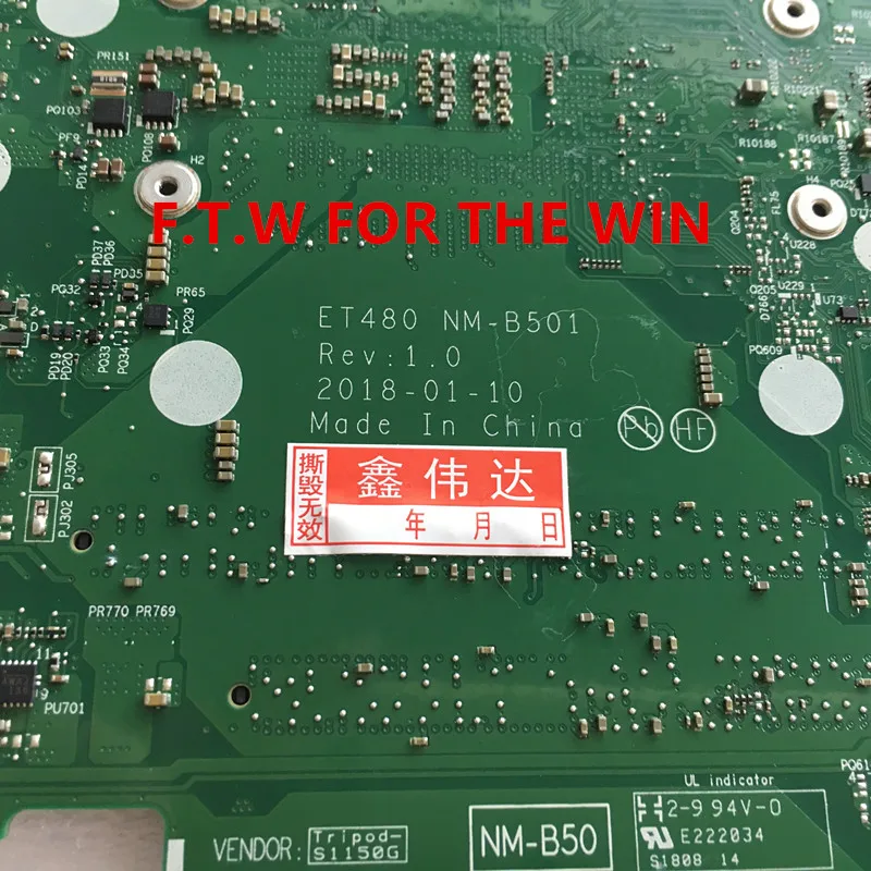 Billig 01YR336 MB FÜR Para Lenovo Laptop Motherboard T480 (Typ 20L5, 20L6) Laptop CPU I5-8350U,TPM2,AMT NM-B501 100% Probado