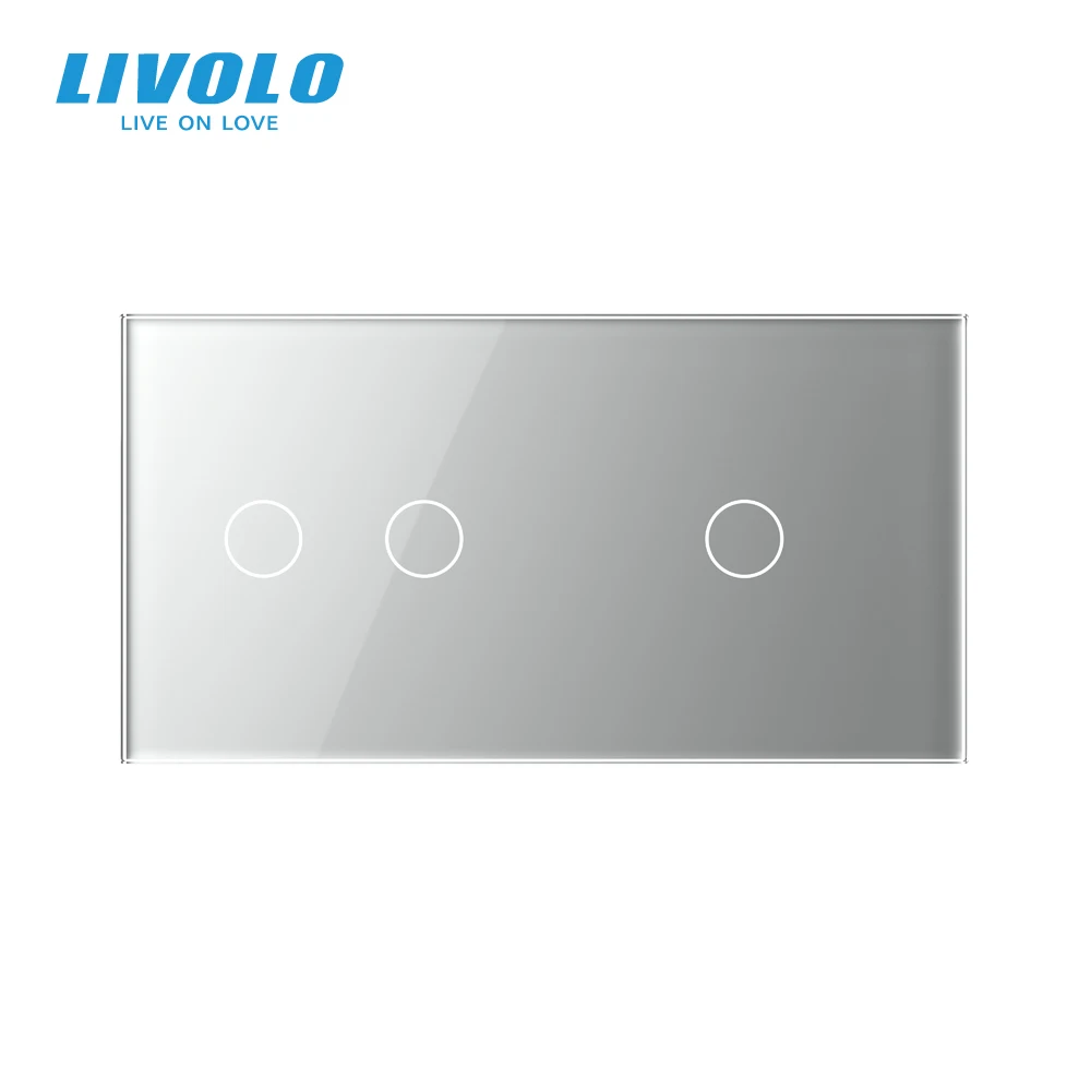 Livolo Luxury4 цвета жемчужное Хрустальное стекло 151 мм * 80 стандарт ЕС двойная