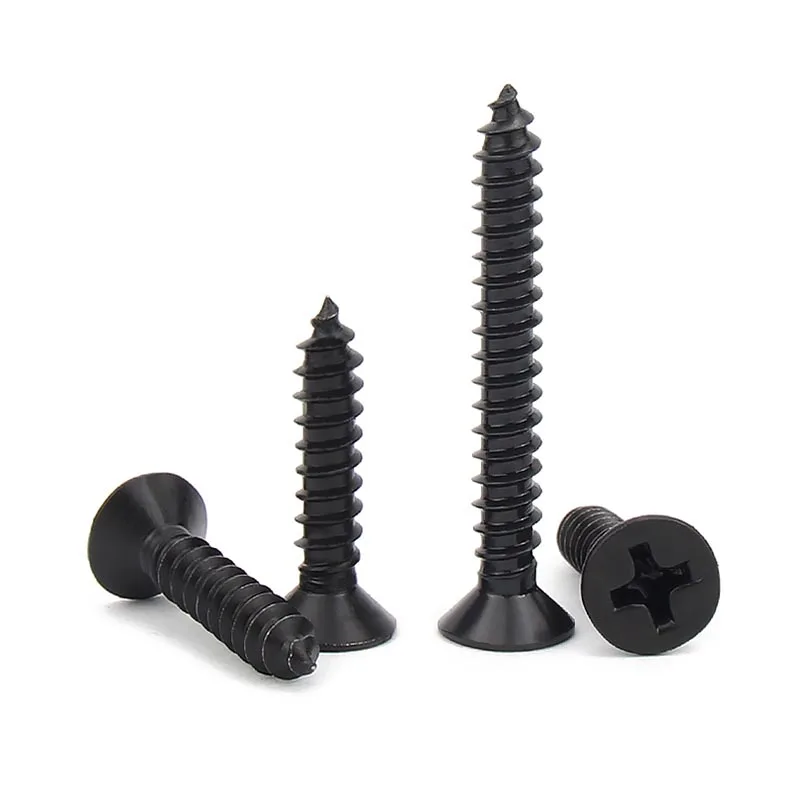 

5/50pcs M4.2 M4.8 M5.5 M6.3 Mini Small Black A2 304 Stainless Steel Cross Phillips Flat Countersunk Head Self Tapping Wood Screw