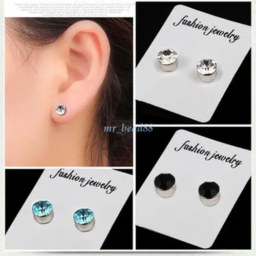 

NEW Piercing Mens Magnet Stud Fake Clip Womens Ear on Non 1pcs Earrings Magnetic