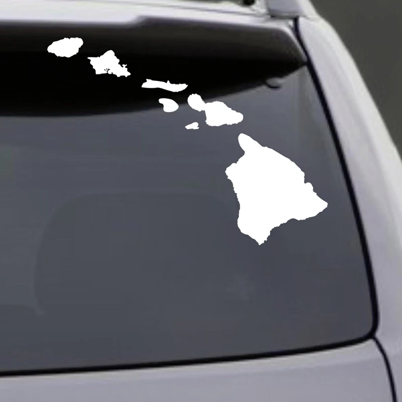 

Hawaii Hawaiian Islands Map vinyl window laptop decal car bumper sticker 20 colour