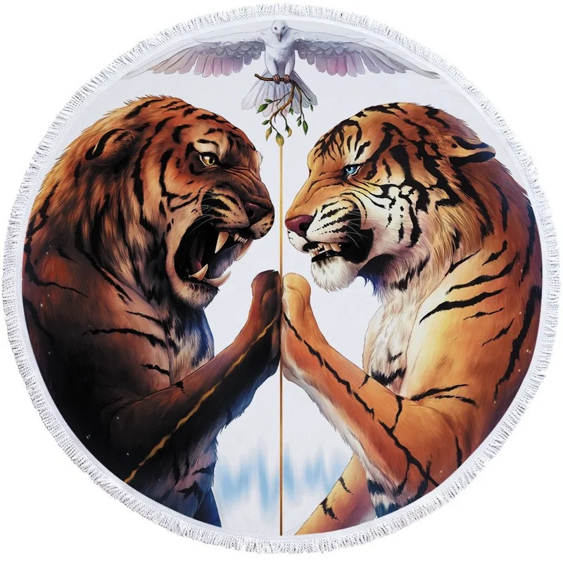 Лев и тигр рисунок