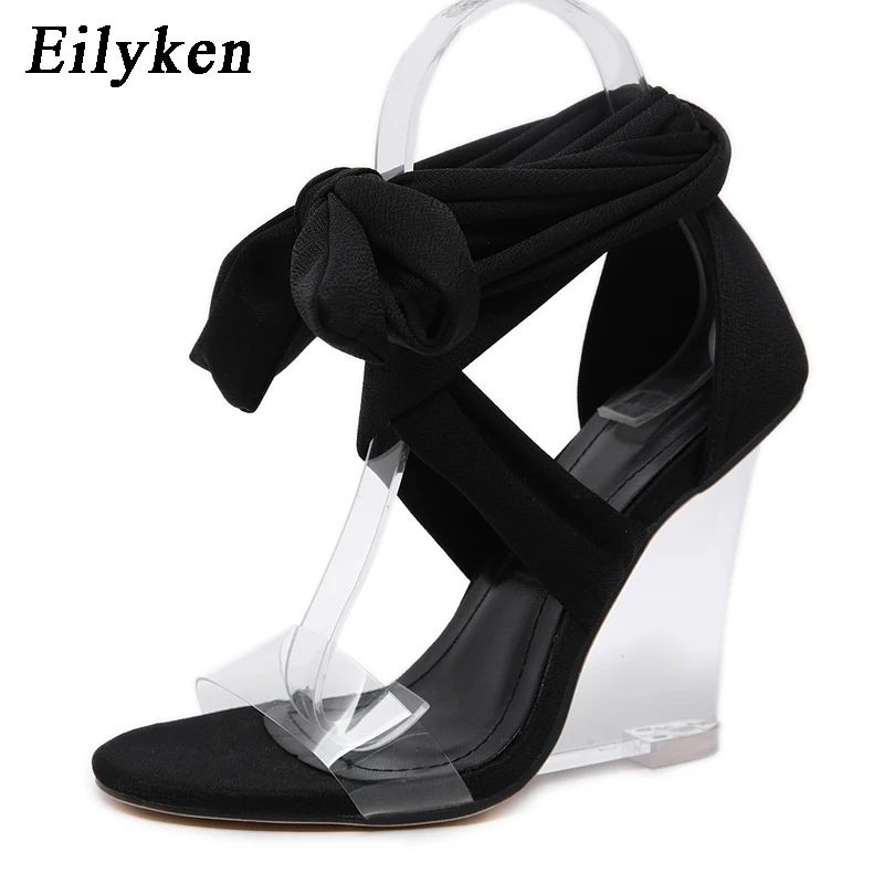EilyKen модный из ПВХ прозрачный На прозрачной платформе сандалии на каблуке летние