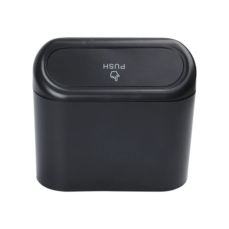 

Hanging Car Trash Bin Vehicle Garbage Dust Case Storage Box Black Abs Square Pressing Type Trash Can Auto Interior Accessories