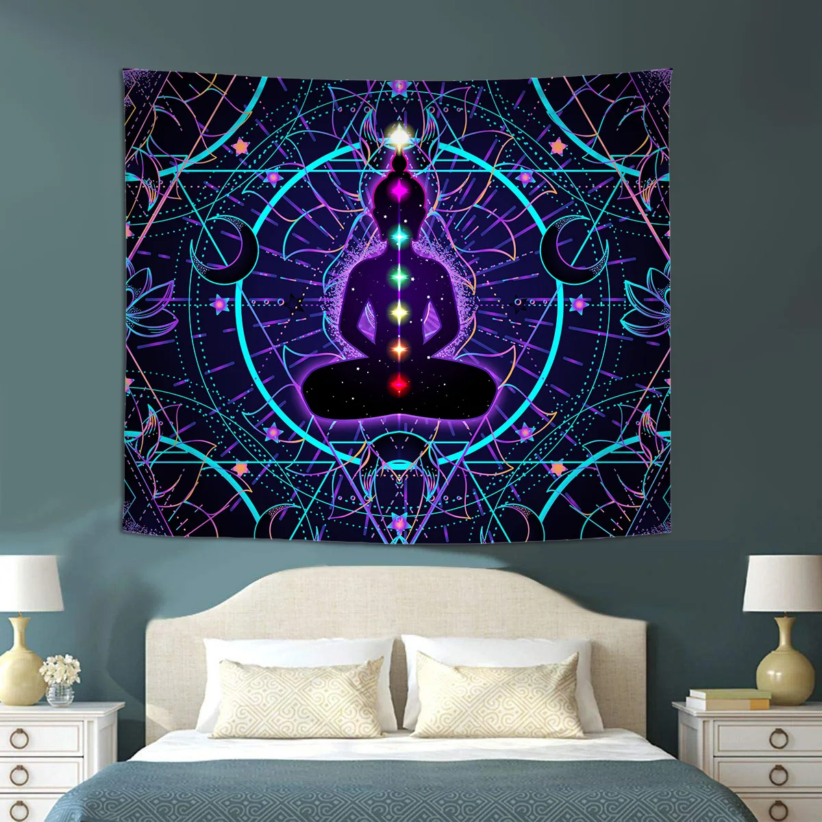 

Настенный Гобелен Seven Chakra Yoga, медитация, Забавный гобелен, настенное украшение для дома, декоративное настенное одеяло, декор для спальни