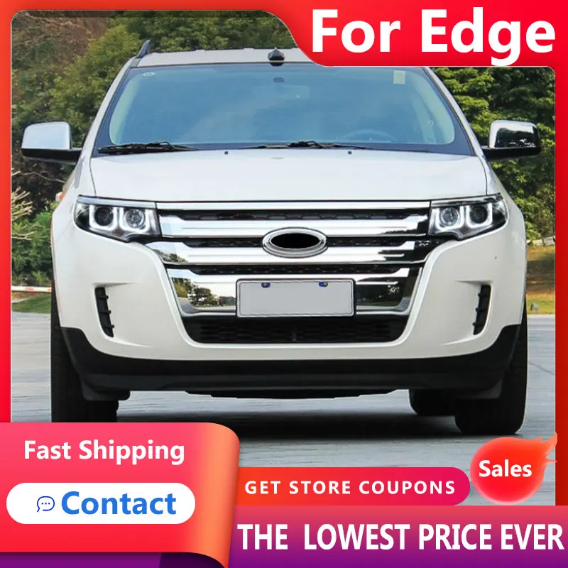 

HANA for Ford Edge Headlights 2012-2014 Edge LED Headlight DRL Hid Head Lamp Angel Eye Bi Xenon Beam Accessories
