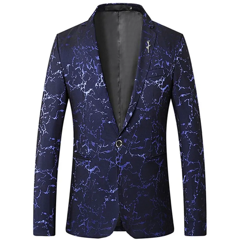 

2021 Spring and Autumn Fashion New Men's Casual Suit / Male Single One Button Flower Print Suit Jacket Blazers Coat