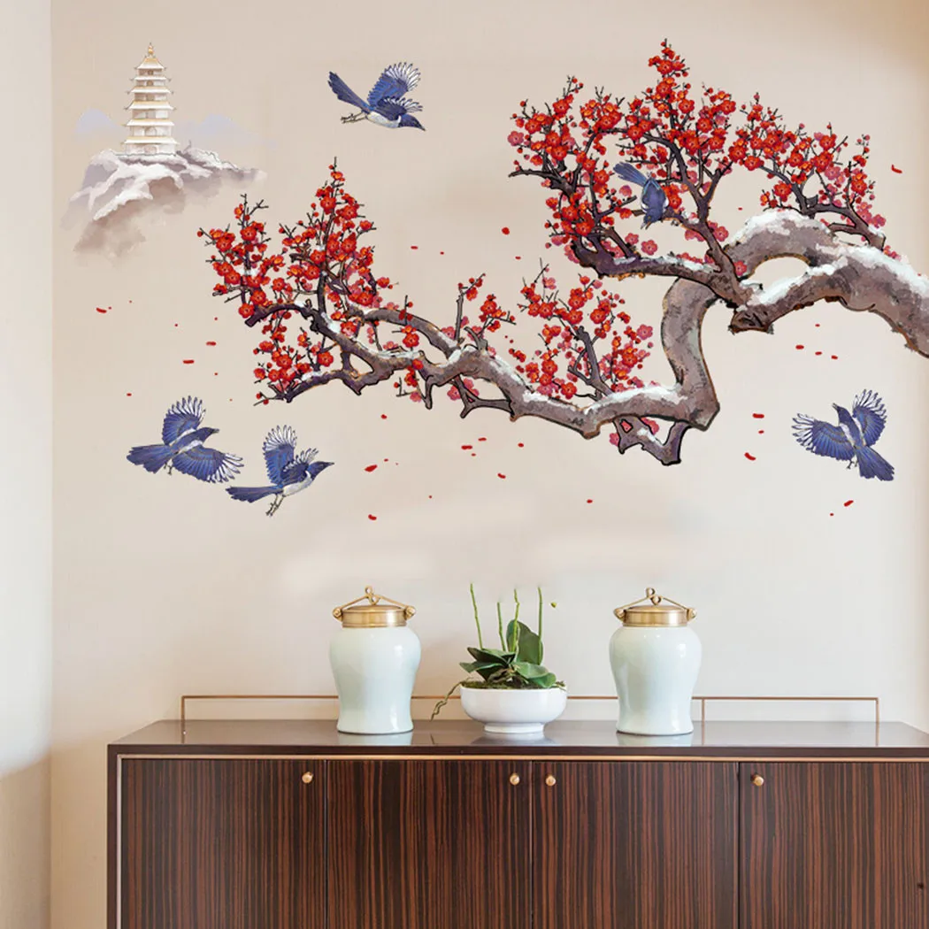 

Ink Branch Plum Blossom Wall Sticker Home Living Room Decoration Chinese Style Wall Stickers For Wedding Decor