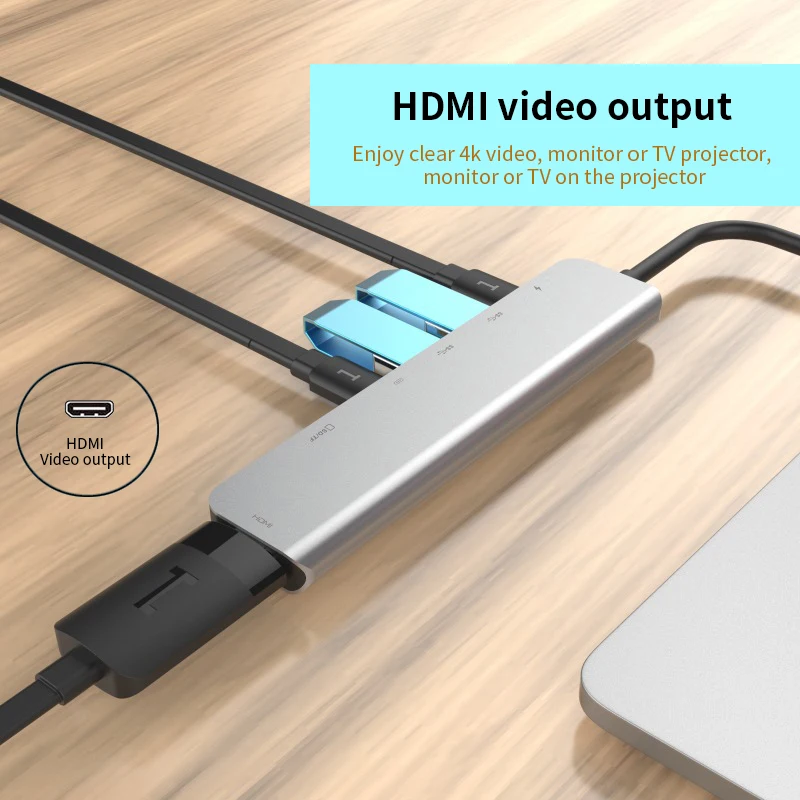 USB3.0 док-станция Тип C к HDMI концентратор адаптер для SD TF карт ридер ноутбук MacBook смартфон расширение USB-C конвертер HDMI