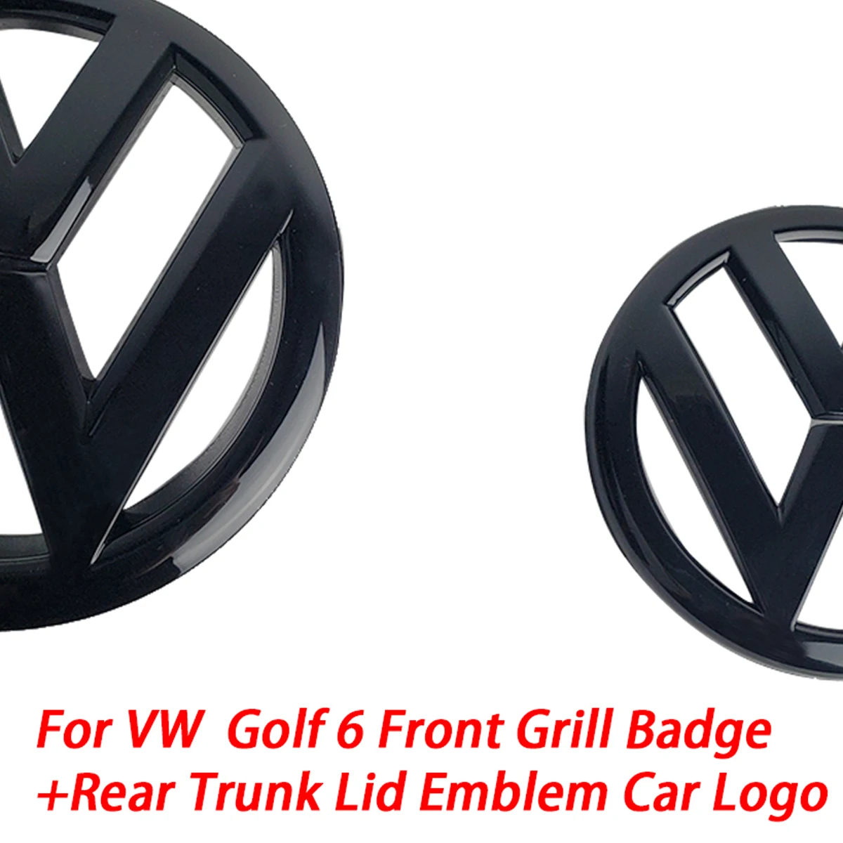 

For Volkswagen golf MK6 logo badge after drying before the 135 mm glossy black symbol badge car cover + 110 mm, 2008-2013