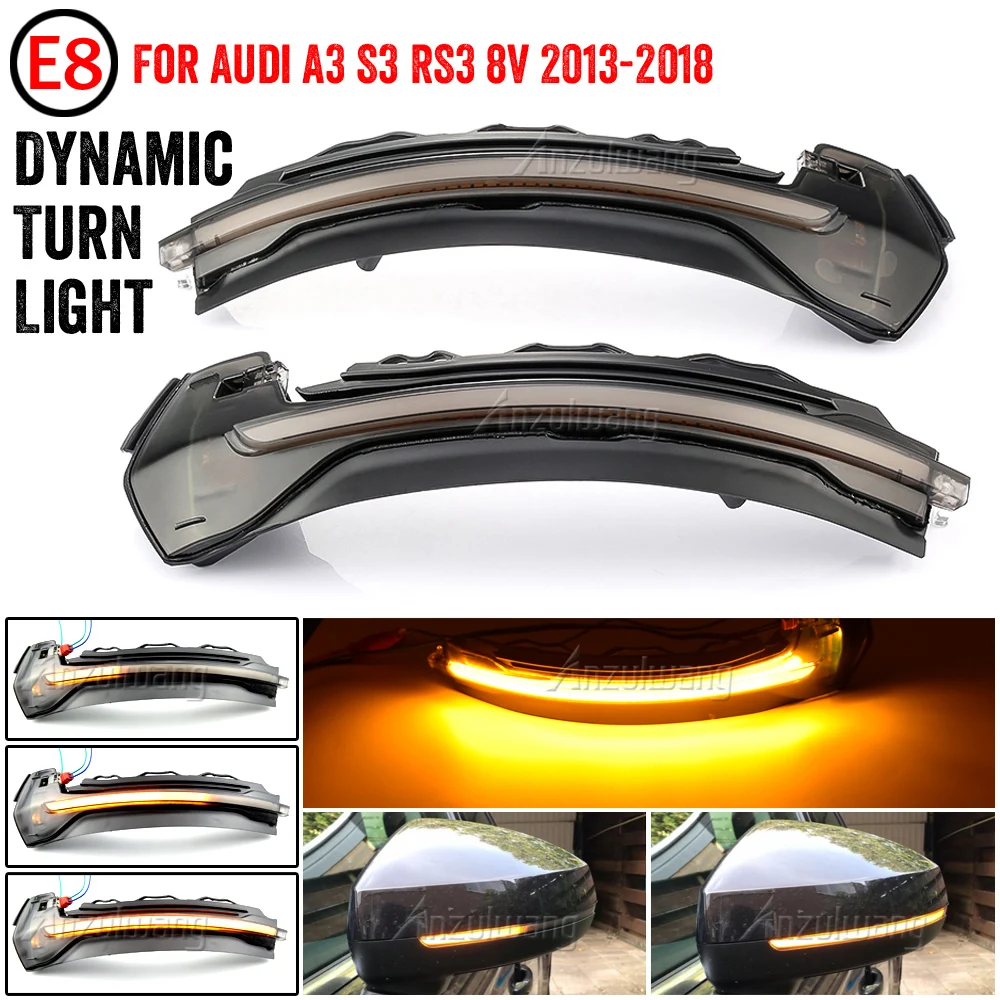 

Dynamic Turn Signal Light Car Rear View Mirror LED Indicator Sequential Blinker For Audi A3 8V S3 RS3 S Line 2013-2018