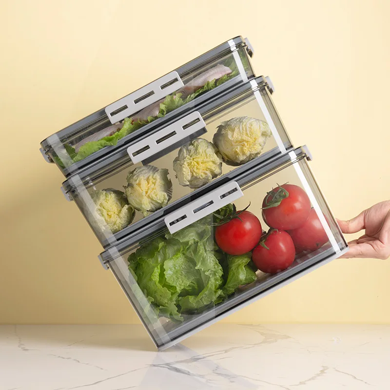 

Fresh storage box KEEP FRESH STORAGE BOX New refrigerator storage box transparent food grade PET plastic thickening time keeping