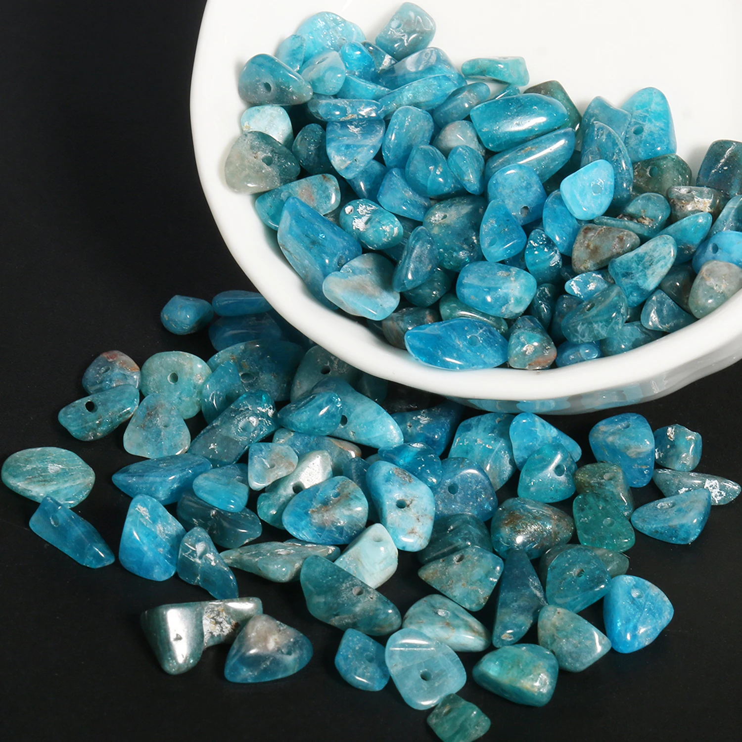 

3-5mm 5-8mm Natural Irregular Blue Apatite Chips Gravel Freeform Gem Kyanite Stone Beads For Jewelry Making DIY Bracelet 16inche