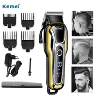 professional men hair clippers hair beard trimmer rechargeable barber hair grooming kit with 4 guide combs