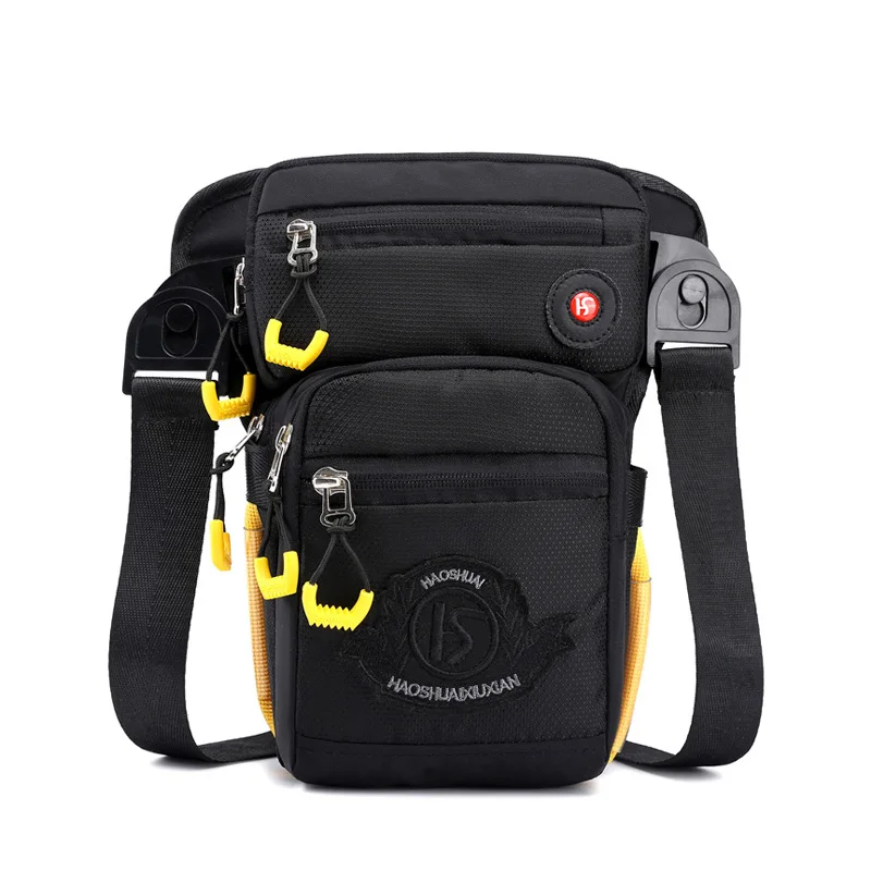 Black Leg Bag CCRXRQ, поясные сумки для мужчин и женщин, высокое качество, нейлон, дропшиппинг, сумки, модная поясная сумка для мужчин, для езды на мотоцикле, на бедрах, с карманами - Цвет: Black Leg Bag