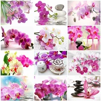 5d diy full squareround diamond painting orchid rhinestone pictures diamond embroidery flower crafts kit home decor