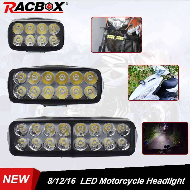4 шт. мотоцикл LED головной светильник скутера ATV мото лобовой прожектор Точечный 12V