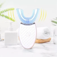 360 degrees intelligent automatic sonic electric toothbrush u type 4 modes tooth brush usb charging tooth whitening blue light