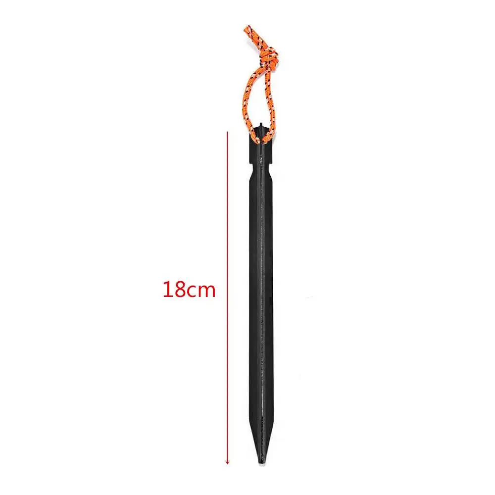 

12pcs 18cm Tent Peg Nail Aluminium Alloy Stake with Rope Camping Equipment Outdoor Traveling Tent Building Beach Tent Pegs Bail