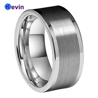 10mm 12mm large men ring tungsten carbide wedding band with center brush finish comfort fit