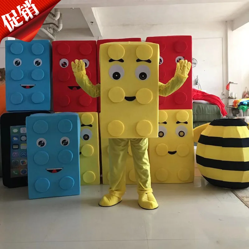 Костюм талисмана Lego Blocks вечерние костюмы для костюмированной вечеринки одежда