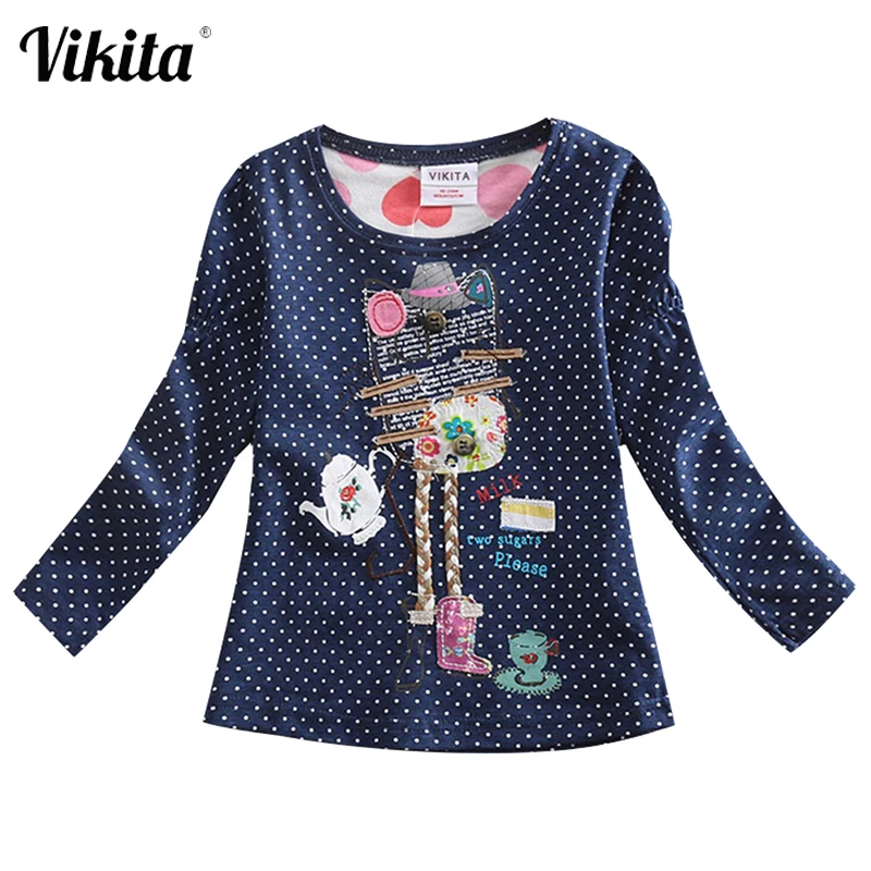 Футболка для девочек VIKITA футболка с длинным рукавом 2018|girls shirts|children t-shirtgirl t-shirt |