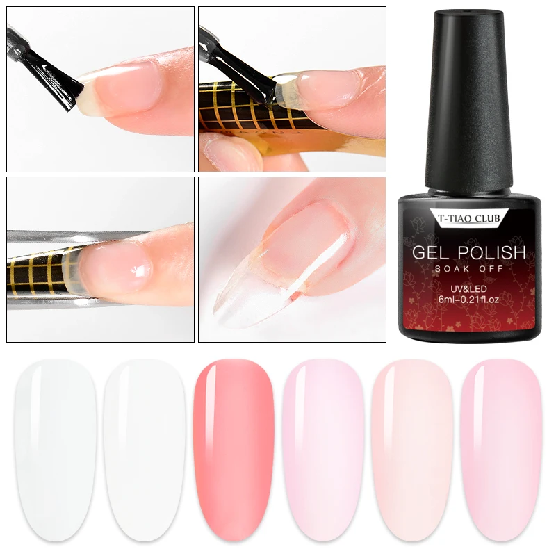 T TIAO CLUB 6 мл гель для быстрого наращивания белый прозрачный акриловый полиуф
