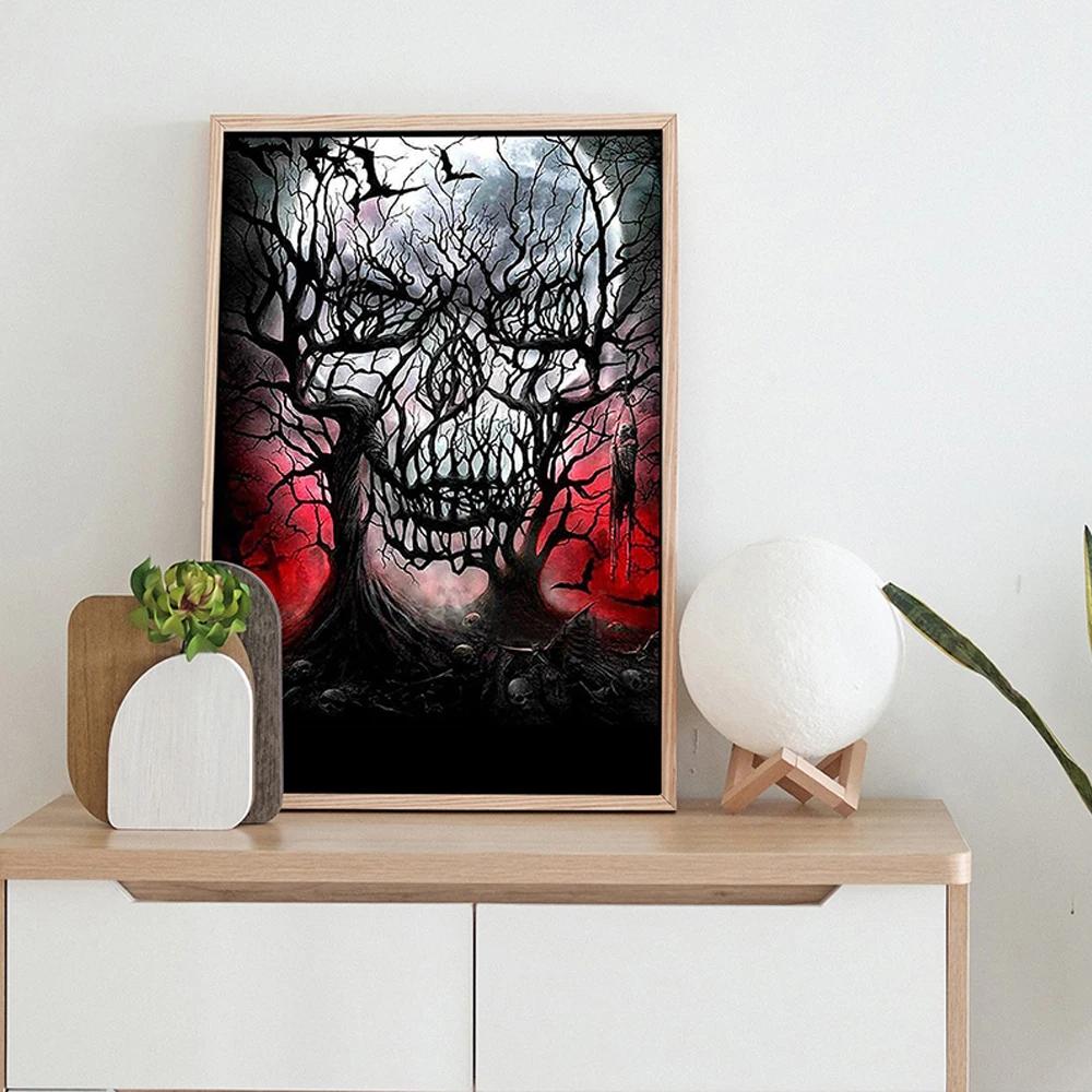 Набор для алмазной вышивки 5D крестиком с черепом и деревом взрослых детей полное