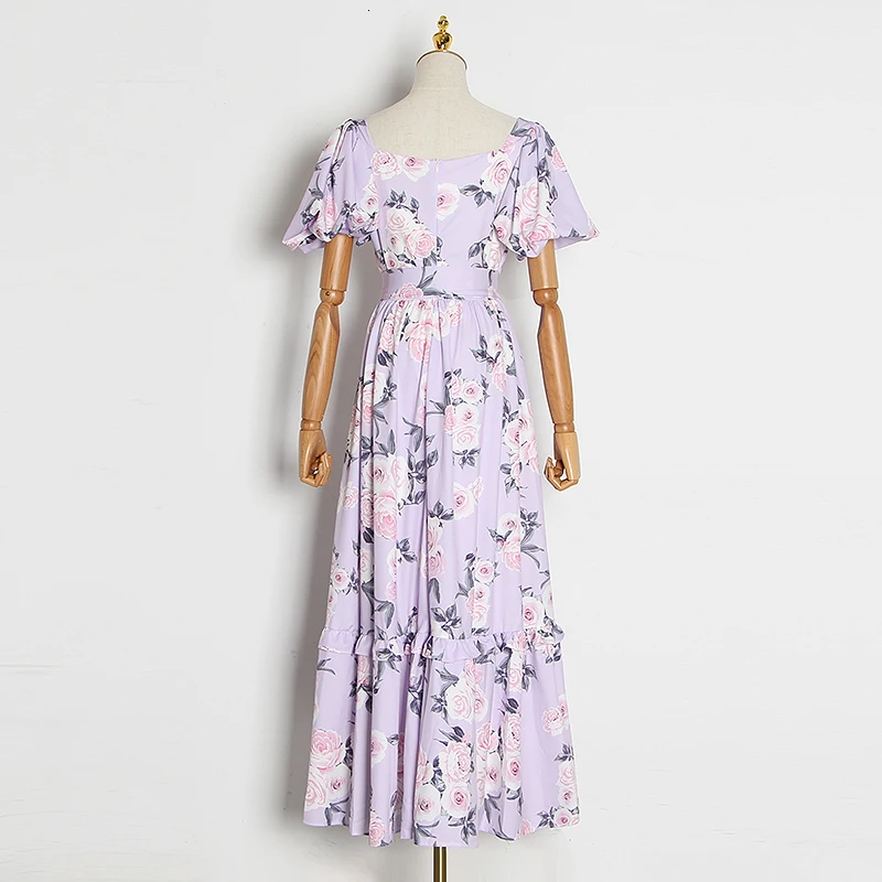 Женское летнее платье макси с оборками и цветочным принтом | Женская одежда