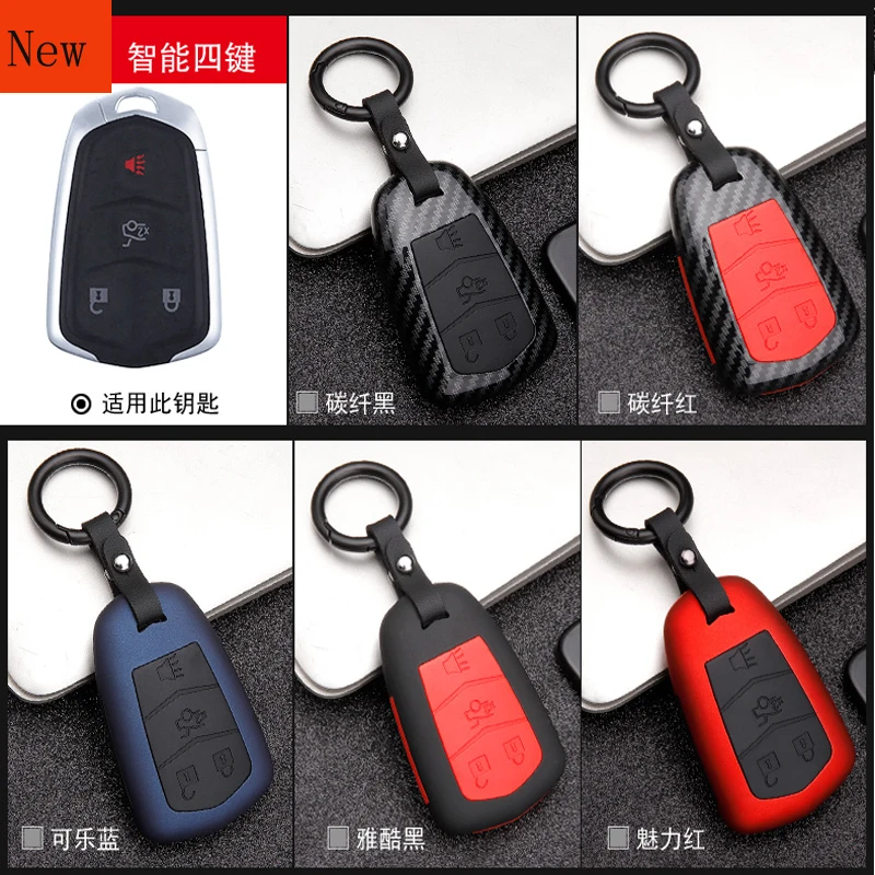 

ABS Shell + Environmental Silicone Cover Car Smart Key Case Cover for Cadillac Xt5 Xt4 Xts Ct5 Atsl Ct6 Xt6 Accessories