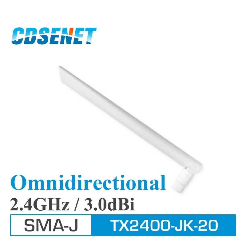 

10Pcs/Lot Original High Quality 3.0dBi Flexible White 2.4GHz Omnidirectional Whip Antenna CDSENET TX2400-JK-20