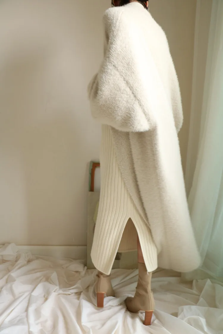 

2020 autumn and winter mid-length comfortable loose thick knitted cardigan sweater women jacket