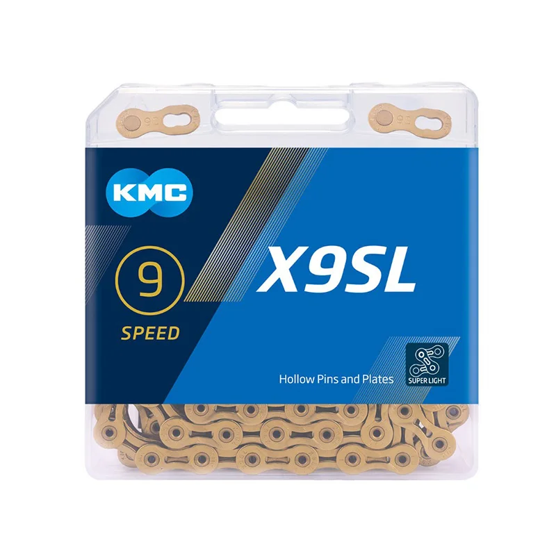 Цепь KMC X9SL/X10SL/X11SL Золотая/серебряная 116 звеньев 9/10/11 скоростей для Shimano SRAM Campagnolo MTB
