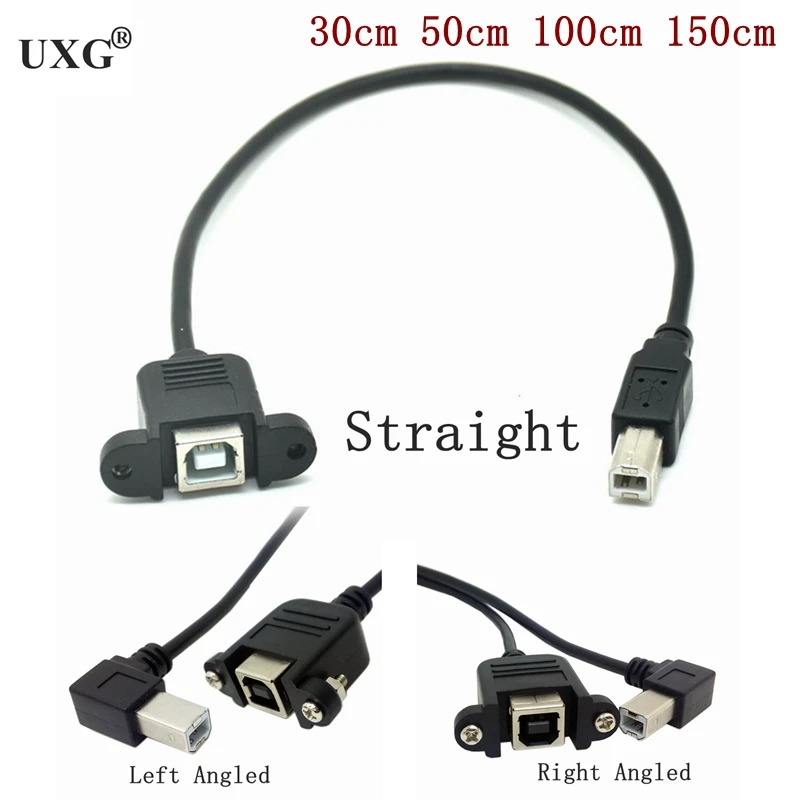 

USB2.0 A Male to USB B Male Type B BM Right Left Angle Printer scanner 90 degree cable 30cm 50cm 100cm BM Angled extension Cable