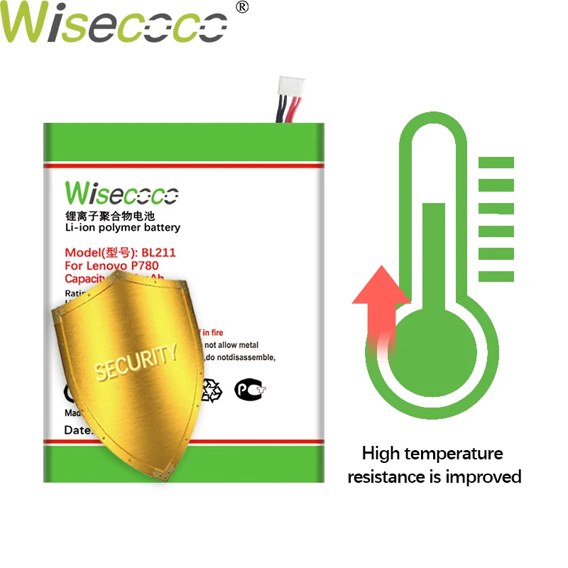 WISECOCO 5650 мАч BL211 батарея для Lenovo P780 MTK6589 мобильного телефона в наличии высокого