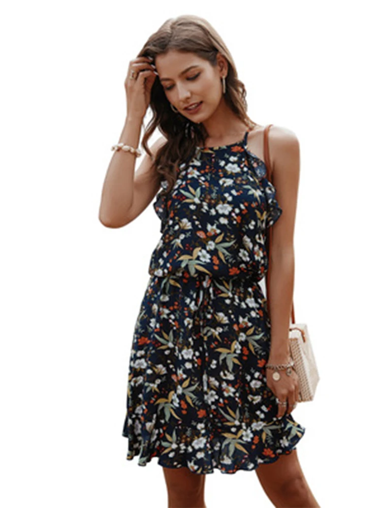 

Traf za women 202021 summer print dress casual Joker skirt trf bsico jupe skirt clothes yk2 shein official jacquemusing zaraing