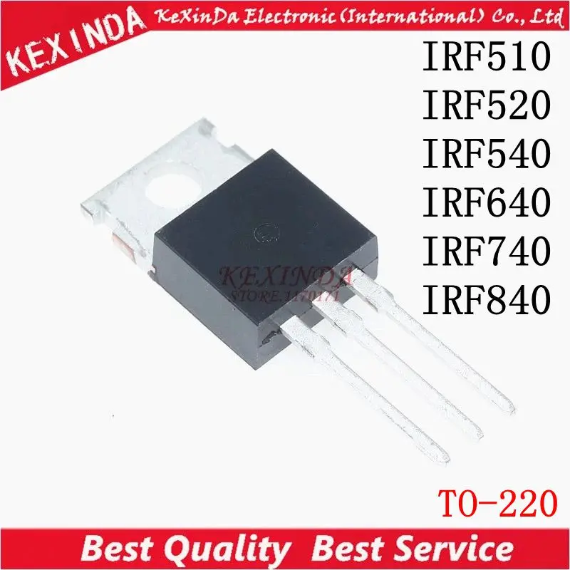 10 шт./лот IRF510 IRF520 IRF530 IRF540 IRF640 IRF740 IRF840 транзистор TO-220 Новый и оригинальный |