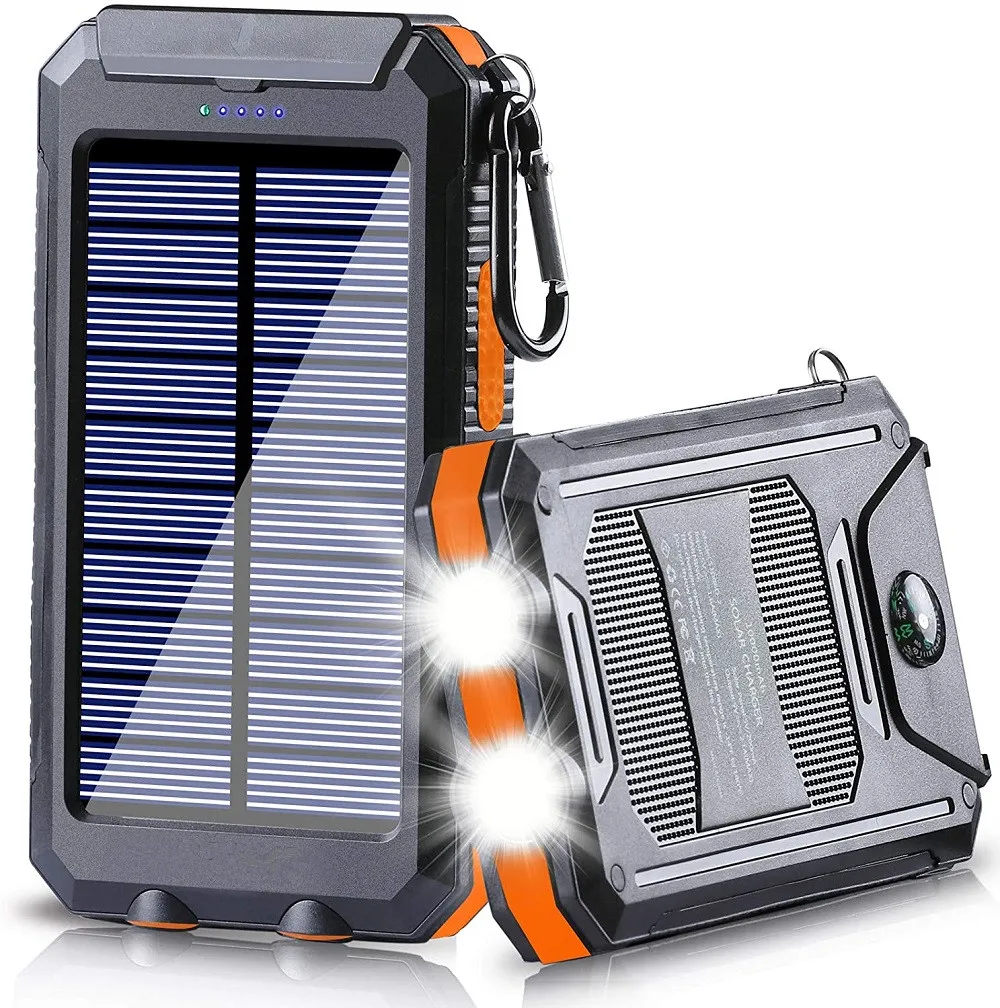 캠핑 장비 모험에 대 한 LED 손전등과 20000mAh 휴대용 방수 태양 전원 충전기 은행