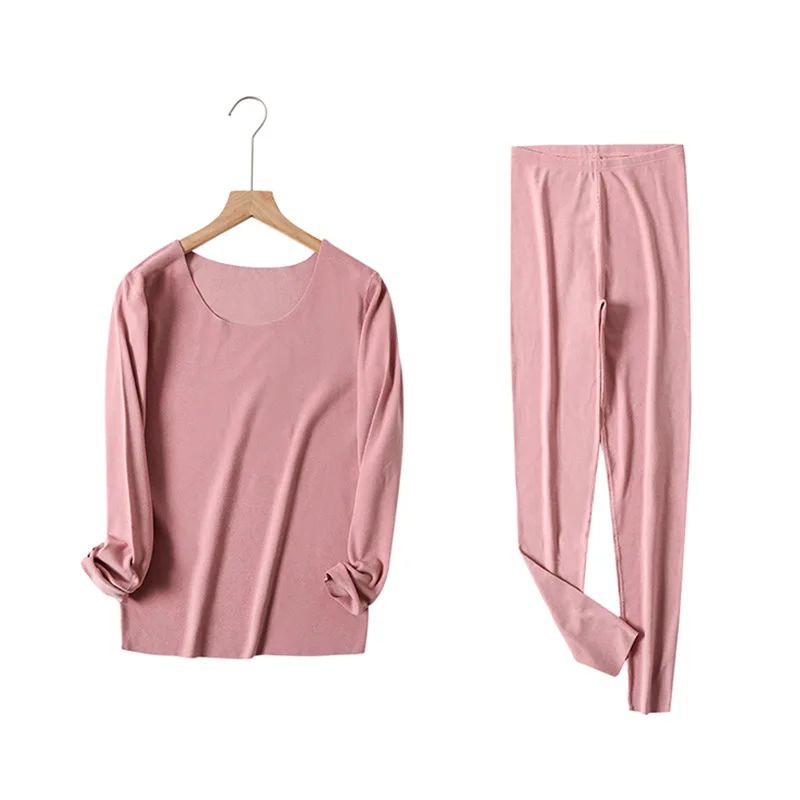 

Thermal Underwear Women's Traceless Autumn Clothes and Trousers Pure Color Plush Thermal Underwear for Women Thermal Wear Women