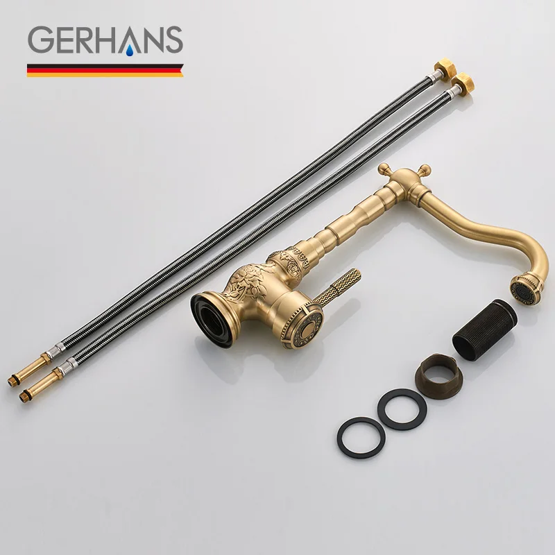 GERHANS Faucet K14218 Смеситель для кухни с гайкой Цвет: Античная бронза|Смесители кухни| |