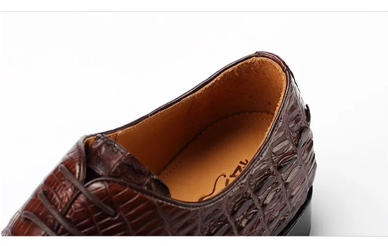 Fashion Authentic Crocodile Head Skin Men Business Dress Shoes Exotic Genuine Real Alligator Leather Handmade Male Lace-up Shoe