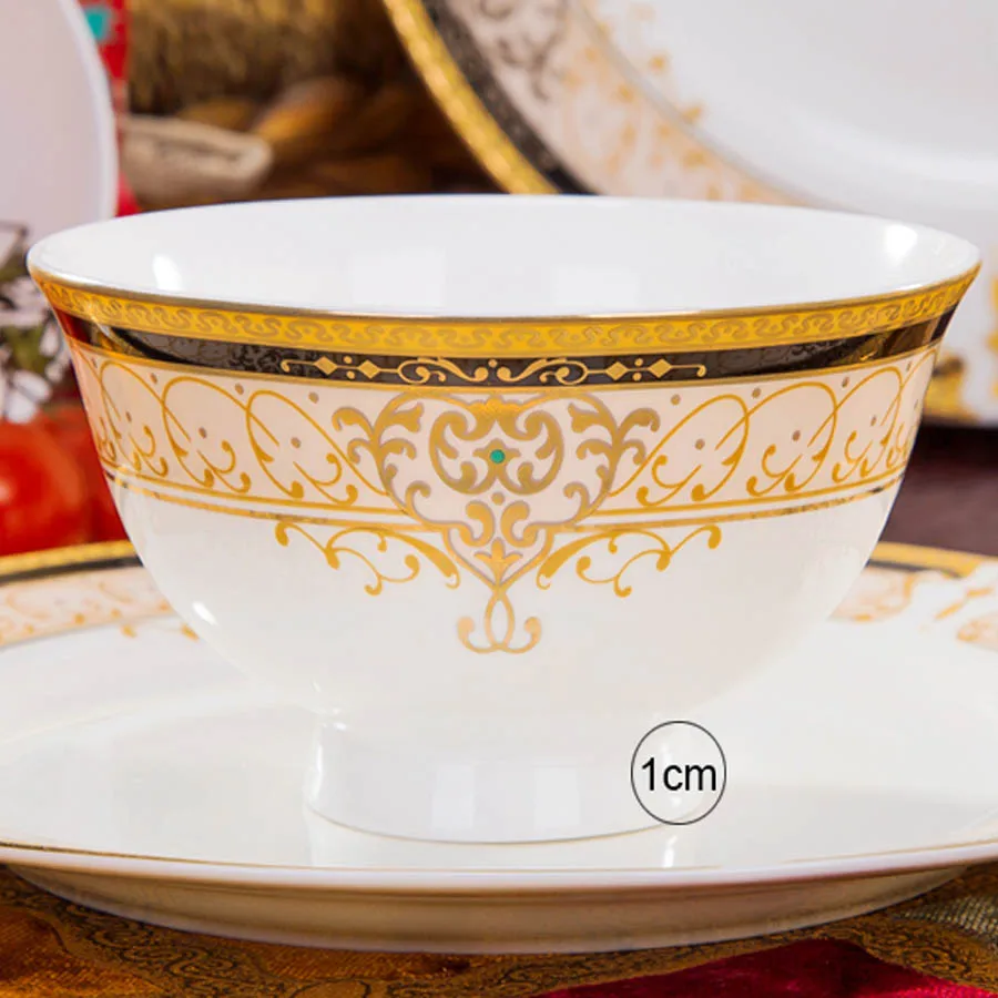 Набор керамических тарелок Jingdezhen с 60 головками посуда миска для риса тарелка