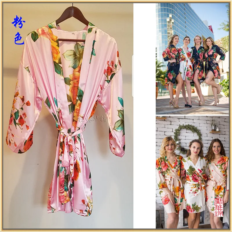 Женское шелковое атласное платье подружки невесты свадебное с цветочным