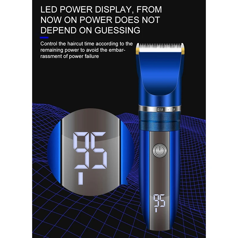 

Electric Hair Clipper Professional Electrical Trimmer Rechargeable Scissors Electric Push Shear Hairdresser LED Display