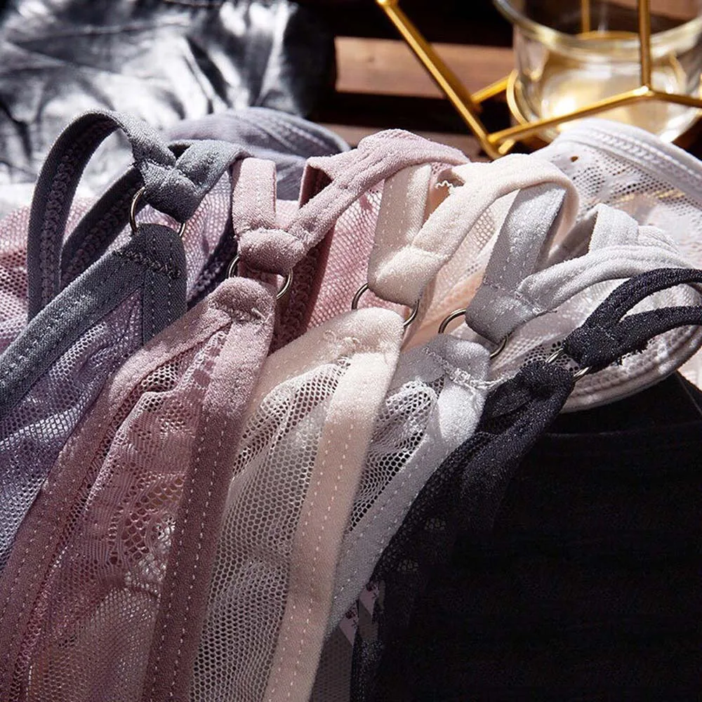 

Women Low-Waist Lace Cotton Crotch Panties Breathable Ultra-Thin Mesh Comfortable Briefs Sexy Stretch Lingerie M/L