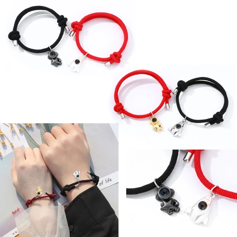 

1 Pair Projection Astronaut Couple Bracelet Simple Temperament Spaceman Jewelry