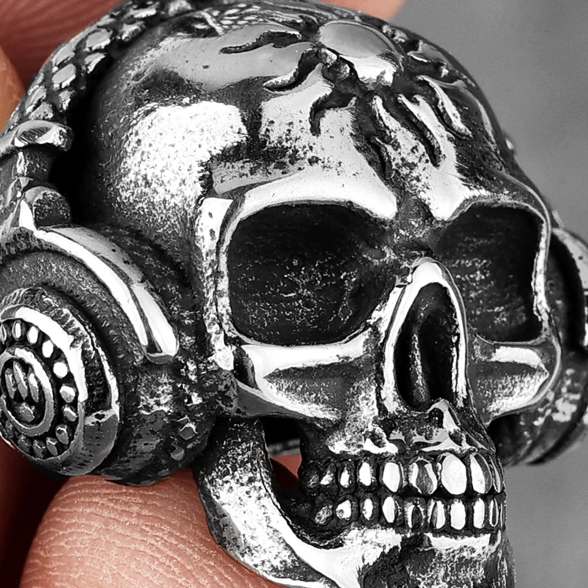 Мужские ожерелья из нержавеющей стали с подвеской в виде черепа стиле панк для