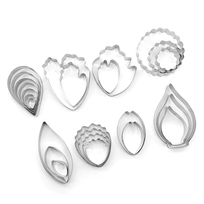 

Набор форм для печенья в форме лепестков листьев, милая форма для выпечки из нержавеющей стали, резак для приготовления пищи, сахарной пасты...